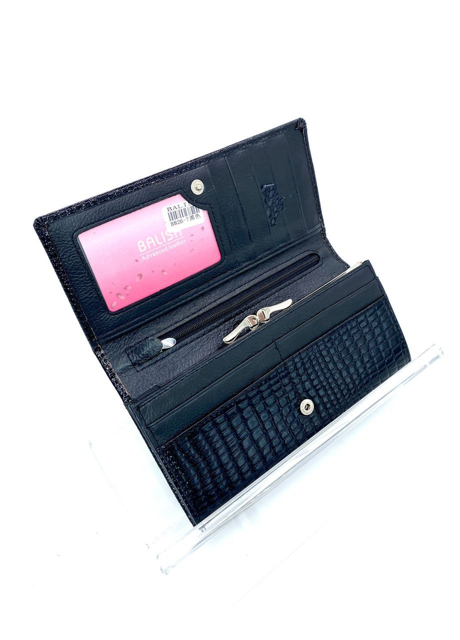 Жіночий гаманець з натуральної шкіри і лаку B826-7 чорний 19 х 9.5 х 3 Balisa (367263823)