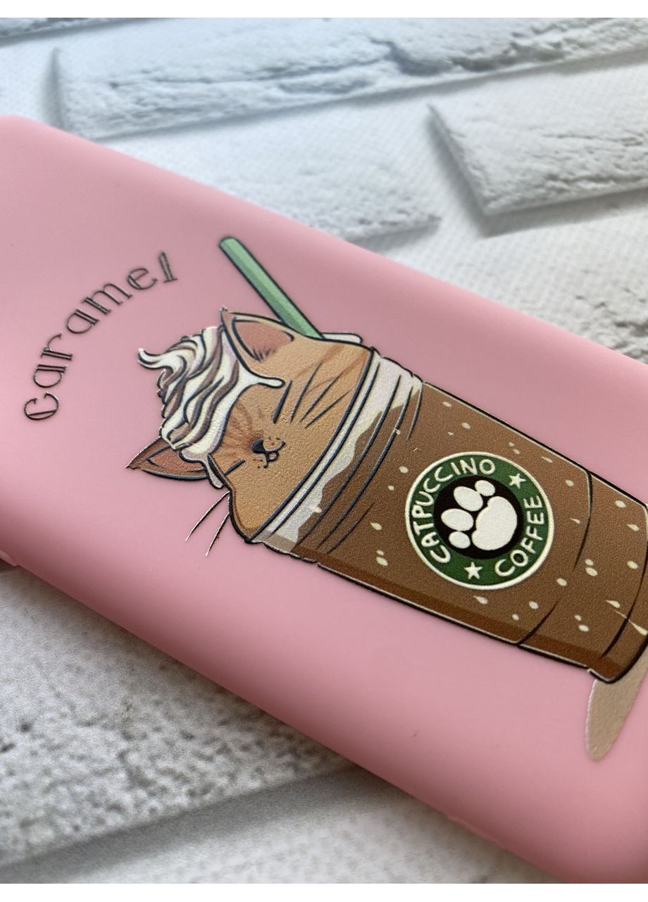 Матовий рожевий чохол на Xiaomi Redmi 7A дизайн Капучіно котик принт 97 Creative (359485356)