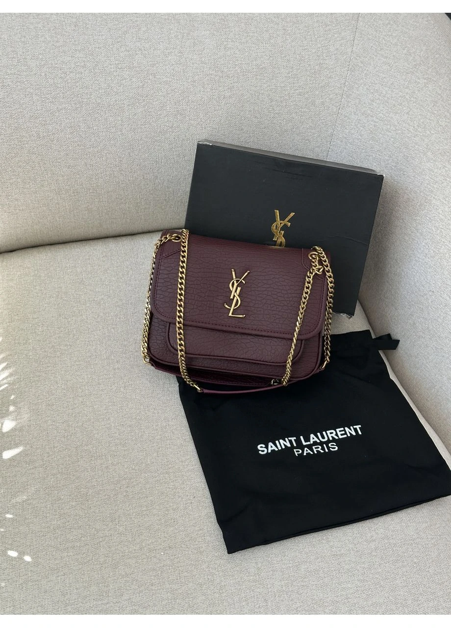 Сумка жіноча Niki in Grained Lambskin Burgundy/Gold No Brand (386417178)