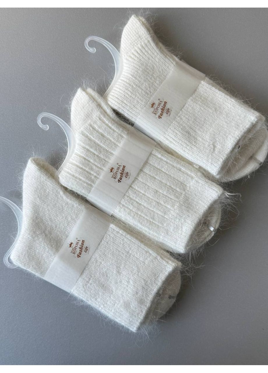 Молочні 3 пара альпака шерсть високі в рубчик натуральні приємні шкарпетки Корона (358548098)