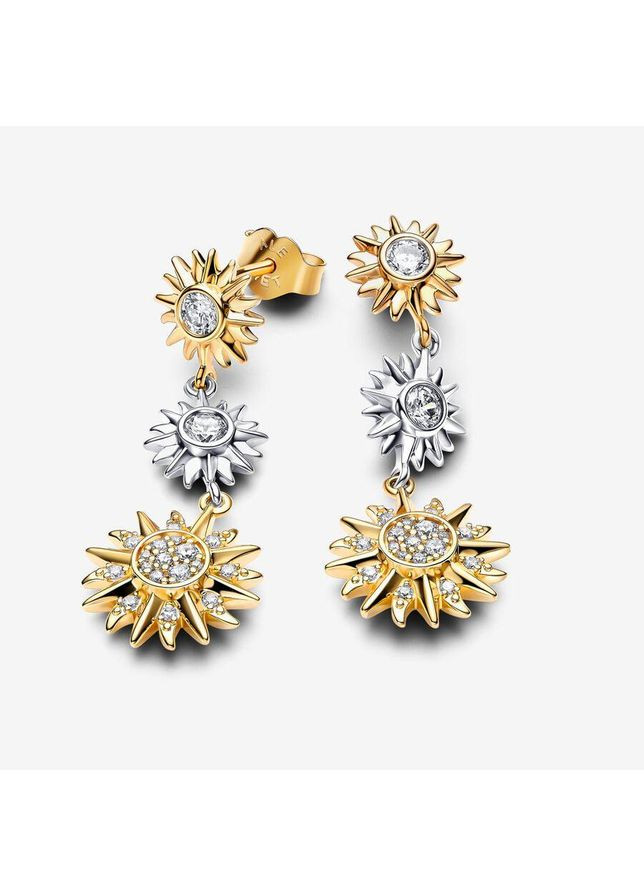 Серьги шарики Пандора в форме тройного солнца 262843C01 Kabluchka (355344904)