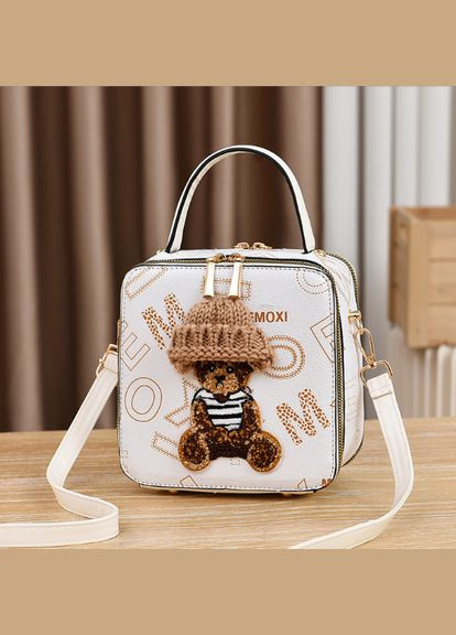 Дитяча сумочка маленька з ведмедиком міні сумка для дівчаток з ведмедем біла Bear (345742185)