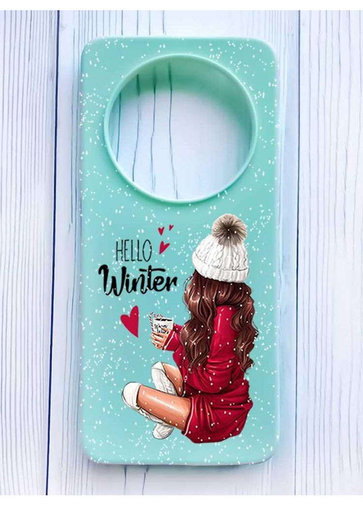 Матовий бірюзовий чохол на Xiaomi Redmi 14C/Poco C75 Привіт, зима (принт 138) Creative (362970409)