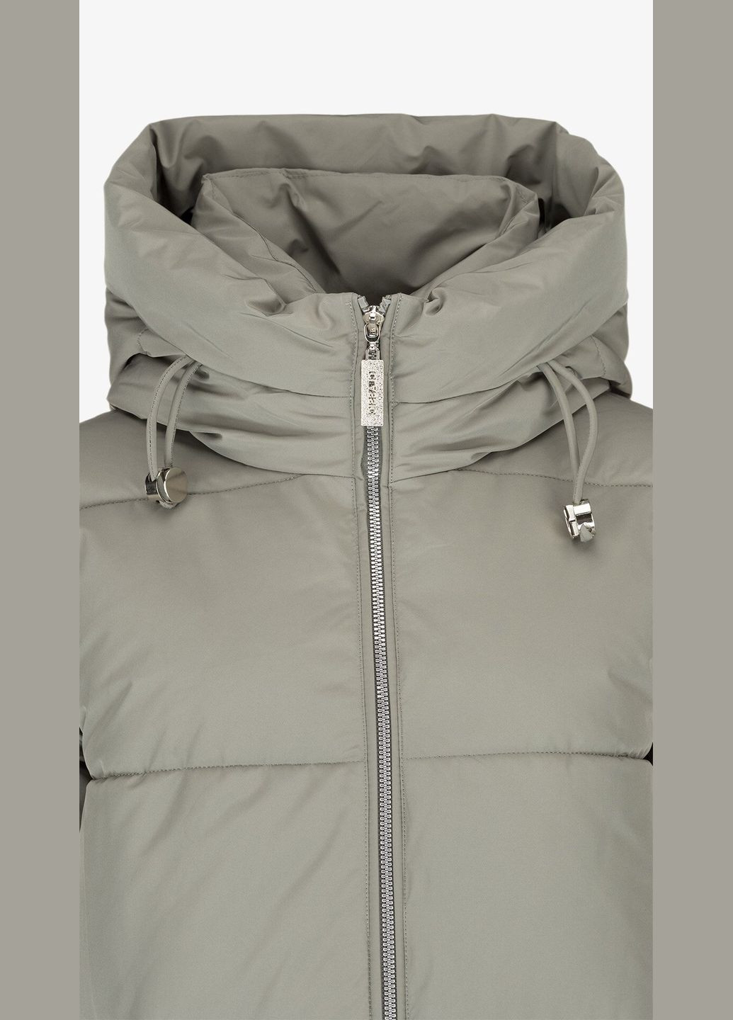 Комбинированная зимняя куртка однотонная женская 6921 темно-оливковый shop (2000999163999) On me