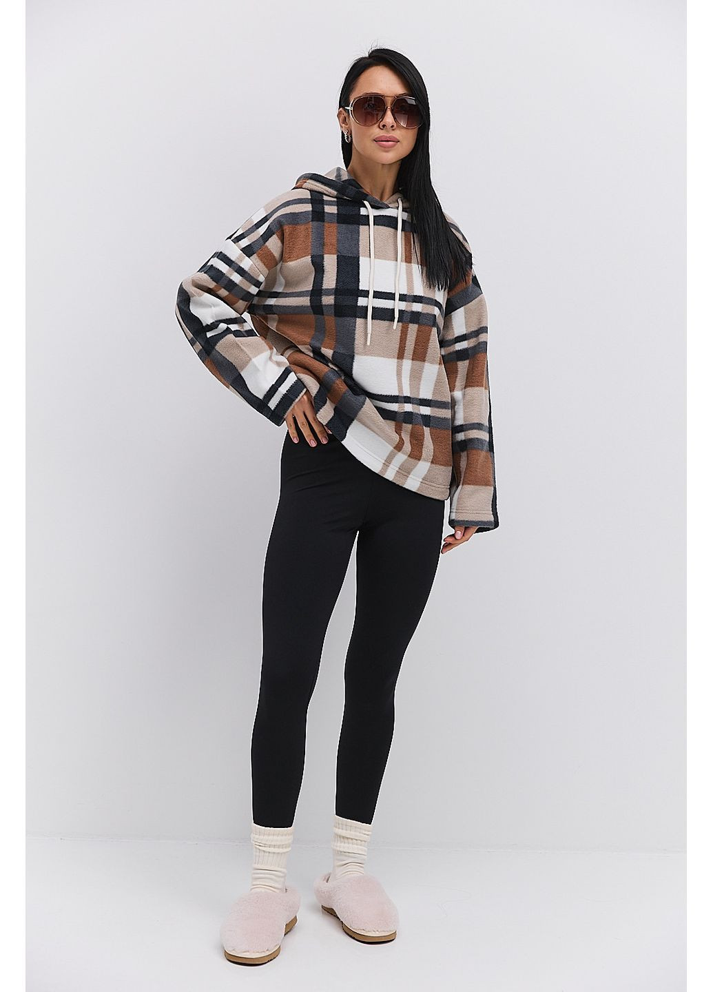 Жіночі високі лосини шоколадного кольору Arjen (370601752)