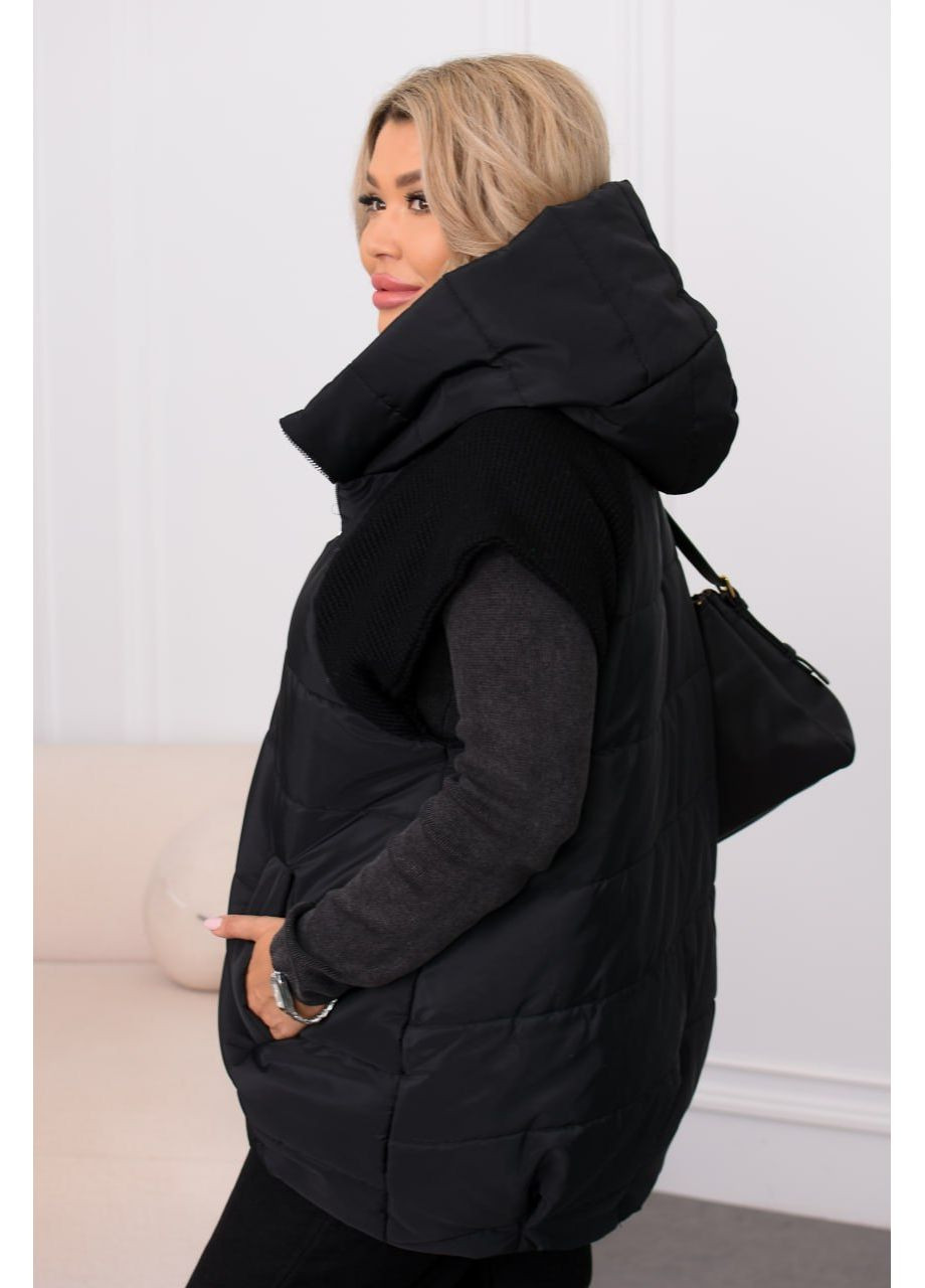 Женская жилетка комфортная с трикотажными рукавами и капюшоном (Замеры в описании) GD/GL Модний простір (366883246)