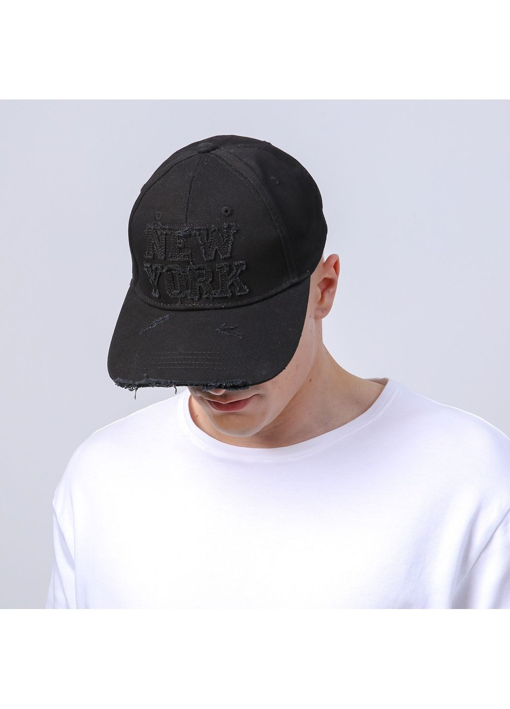 Бейсболка з регулятором чоловіча котон чорна РОНДО 767-164 LuckyLOOK 767-164М (342058100)