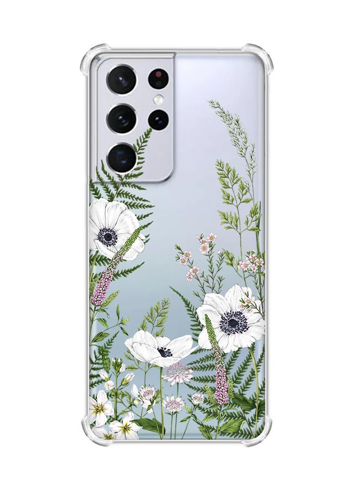 Чехол с утолщёнными углами на Samsung Galaxy S21 Ultra:: Цветы полевые (принт 363) Creative (360696168)