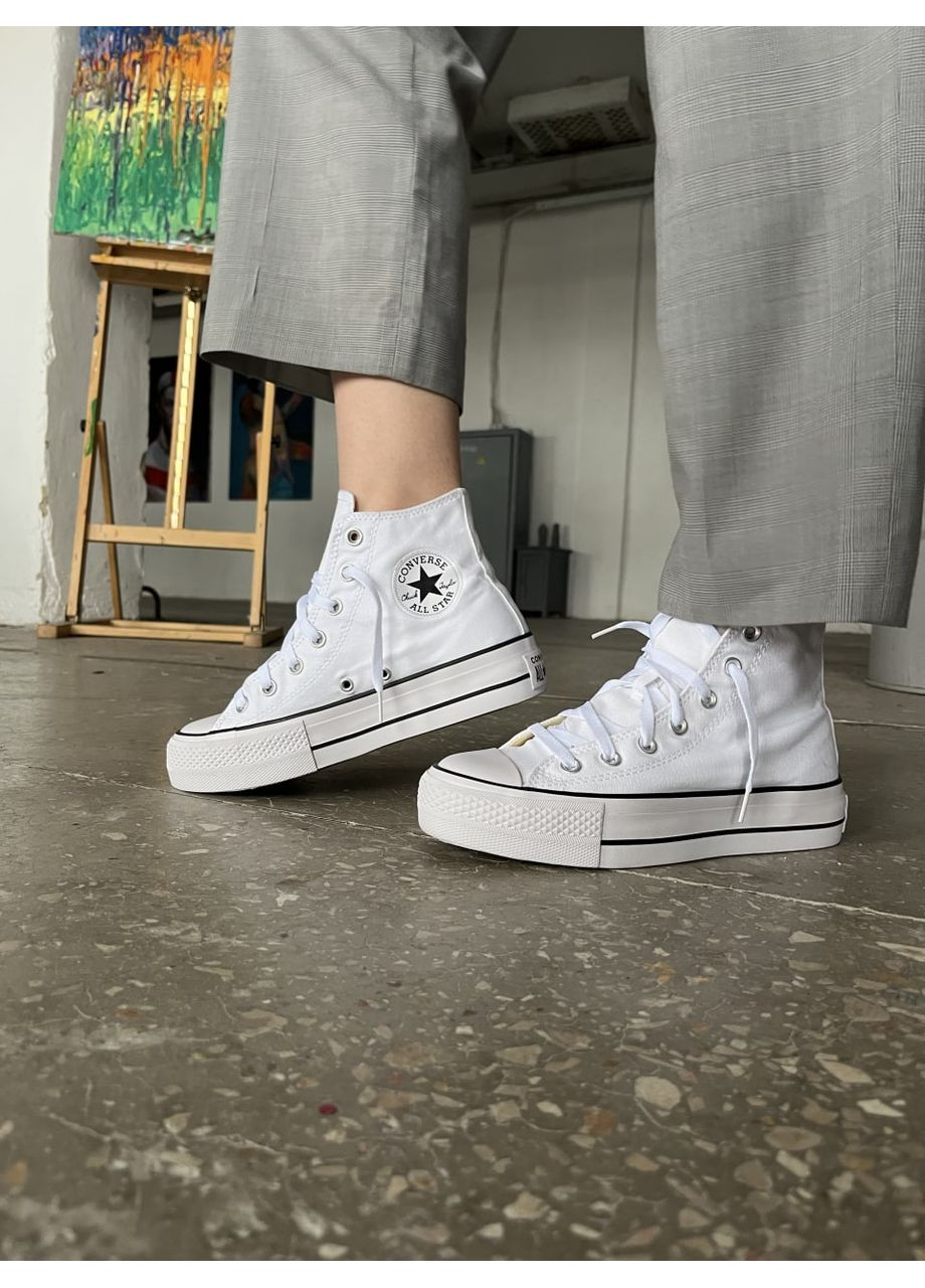Белые демисезонные кеды мужские converse lift white конверс No Brand
