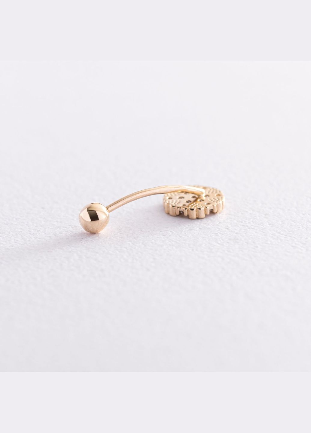 Золотий пірсинг в пупок Сердечка з фіанітами пир00242 Oniks (297222814)