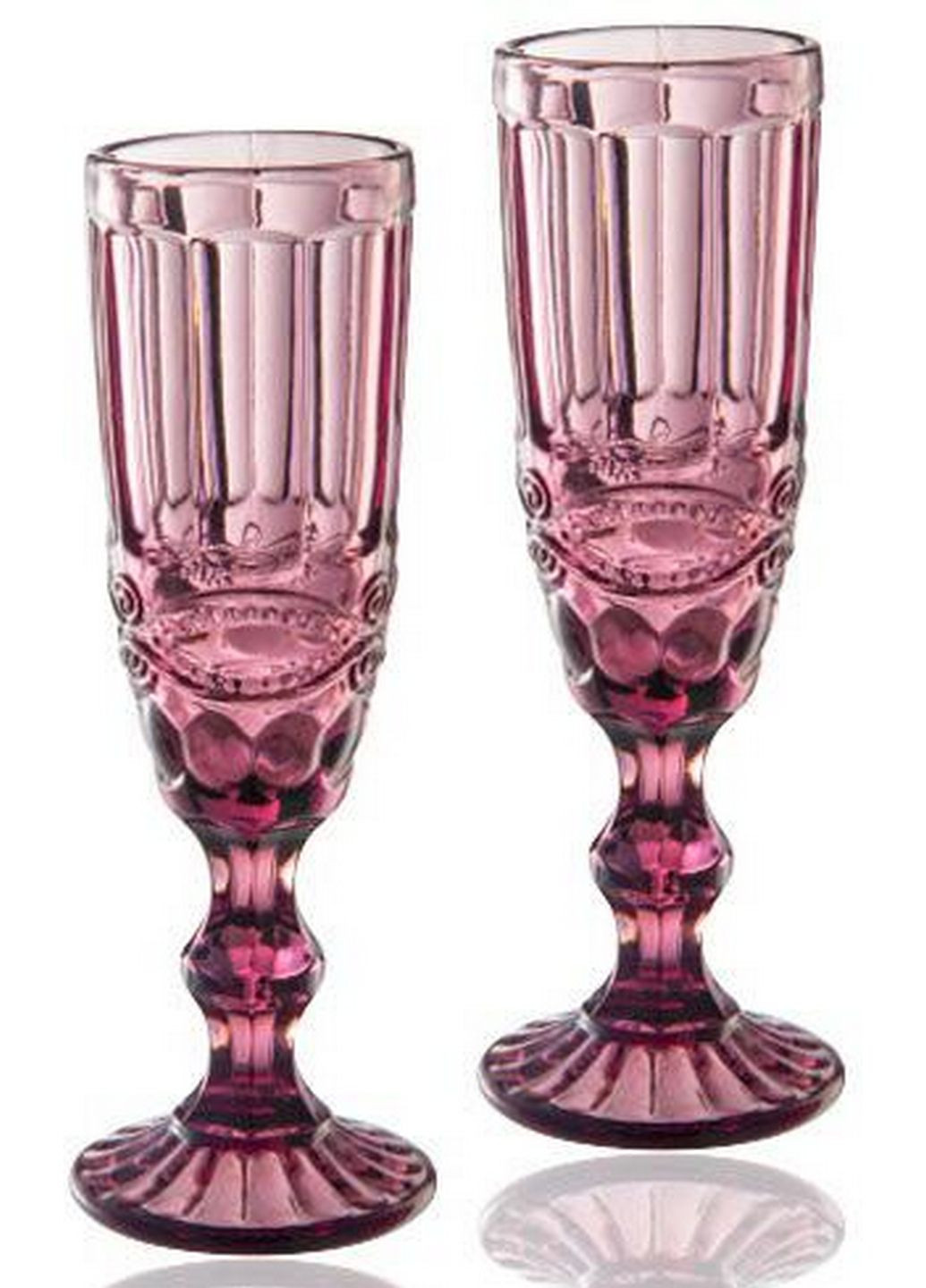 Набор 6 бокалов для шампанского Elodia Винтаж, розовое стекло S&T (279315981)