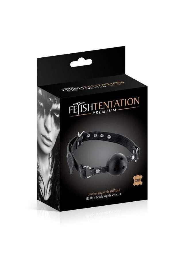 Кляп Premium Leather gag with stiff ball Fetish Tentation (315015522)