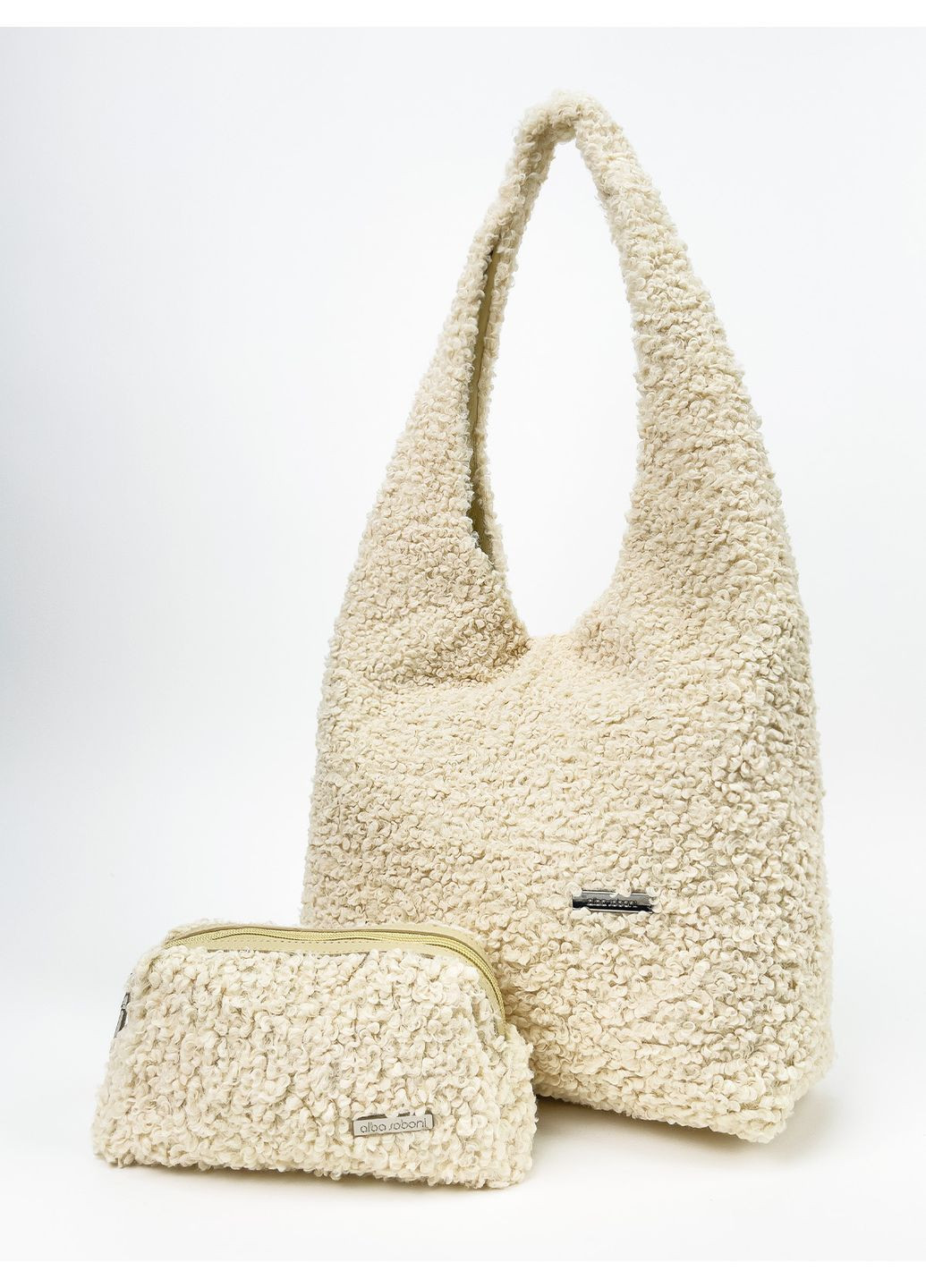 Комплект (Сумка и косметичка) N25096 молочный Alba Soboni (366288872)