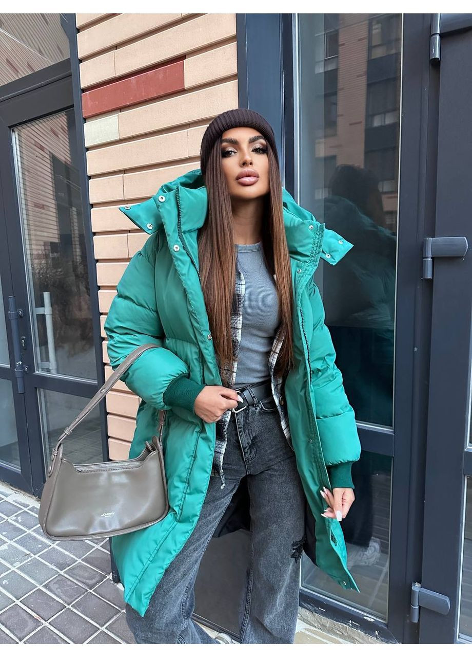 Зеленый демисезонный Пуховик Style Point