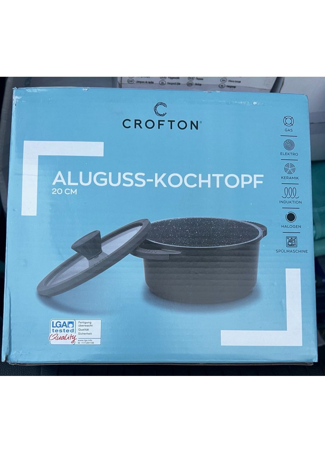 Кастрюля Швейцарская технология с антипригарным покрытием ILAG литой алюминий 20 см (2,5 л) + крышка Crofton (373018488)