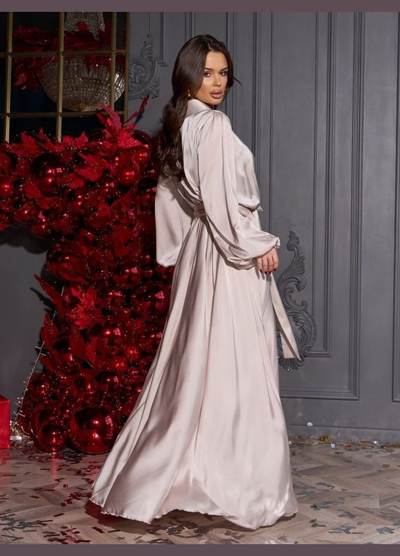 Светло-бежевое вечернее платье 14969 светло-бежевое ISSA PLUS однотонное