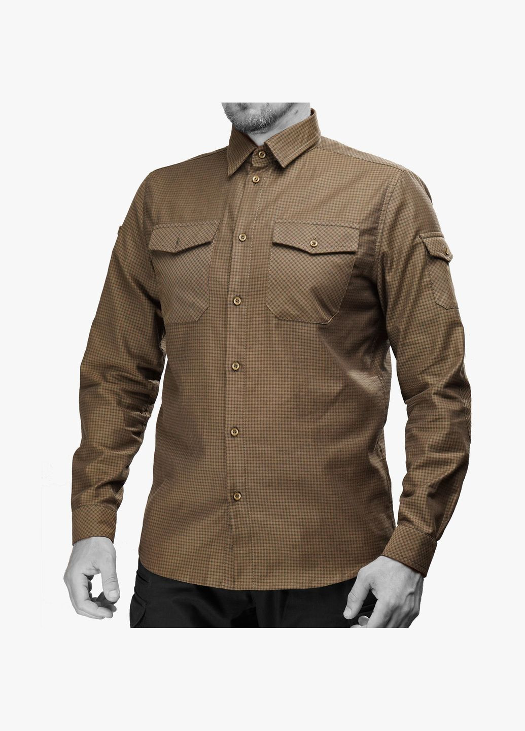 Рубашка Plaid в клетку Хаки | UATAC (316086348)