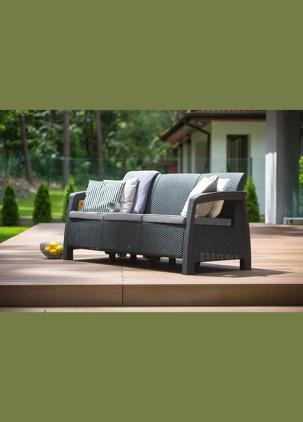 Диван садовий пластиковий CORFU (09120) Коричневий Keter (367982826)