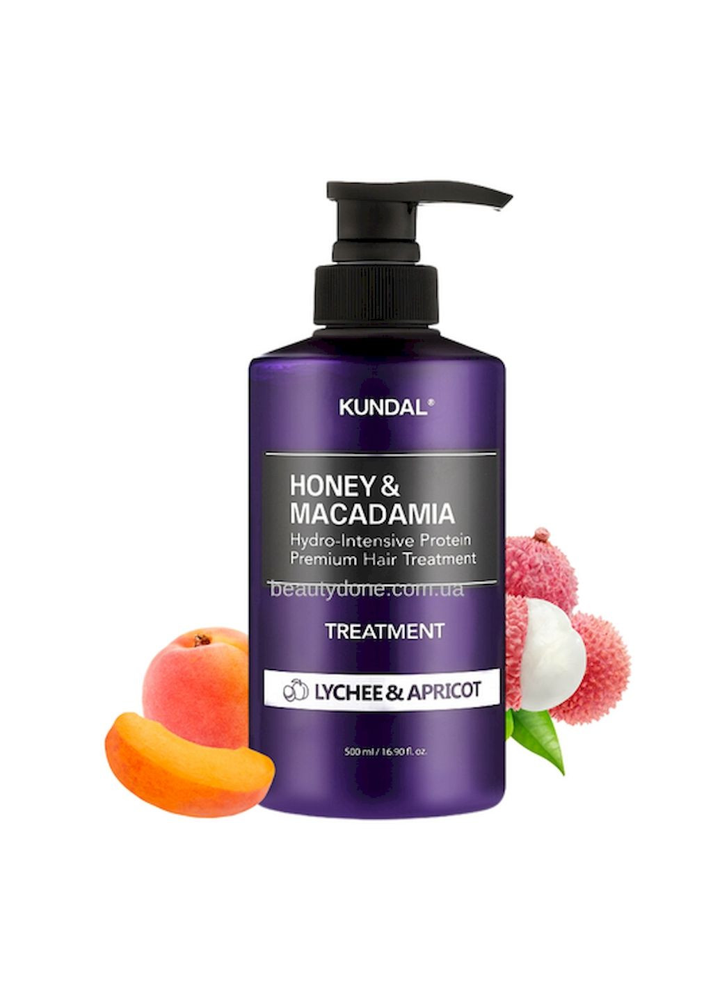 Бальзам Honey & Macadamia Protein Hair Treatment Lychee & Apricot для волосся личі та абрикос 500 мл Kundal (335425155)