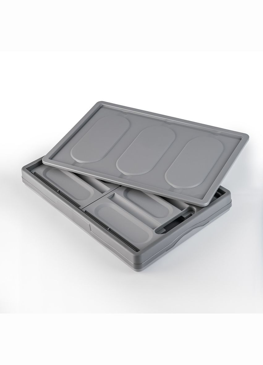 Ящик для зберігання MVM розкладний з кришкою FB-1 30 л Сірий (FB-1 30L GRAY) МВМ (365280728)