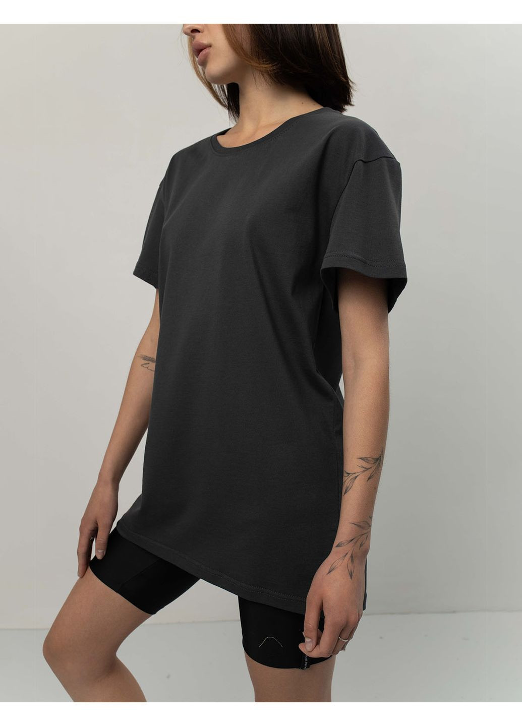 Графитовая унисекс футболка коттон (0011600sml3xl) Casual Trend №116