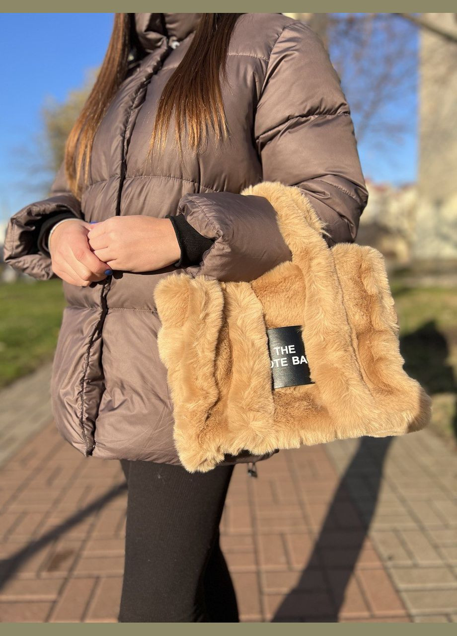 Женская сумка Totebag коричневая меховая No Brand (313105396)