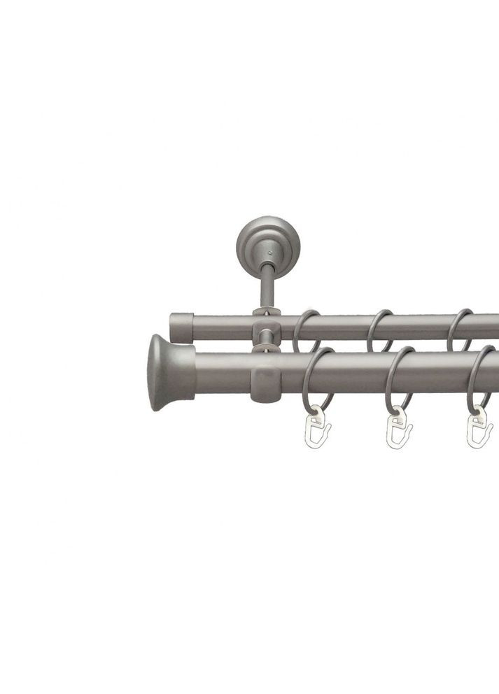 Карниз Дуо металевий дворядний відкритий гладка труба Сатин 25\16 мм 160 см (6353155) ORVIT (300797294)