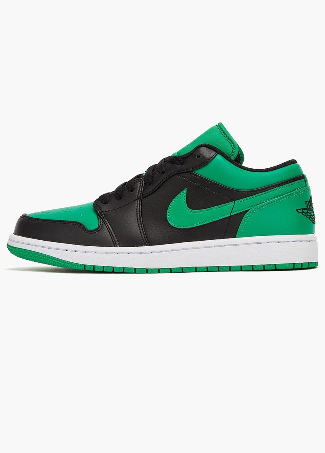 Чорні кросівки чоловічі 1 low black/green 553558-065 Air Jordan