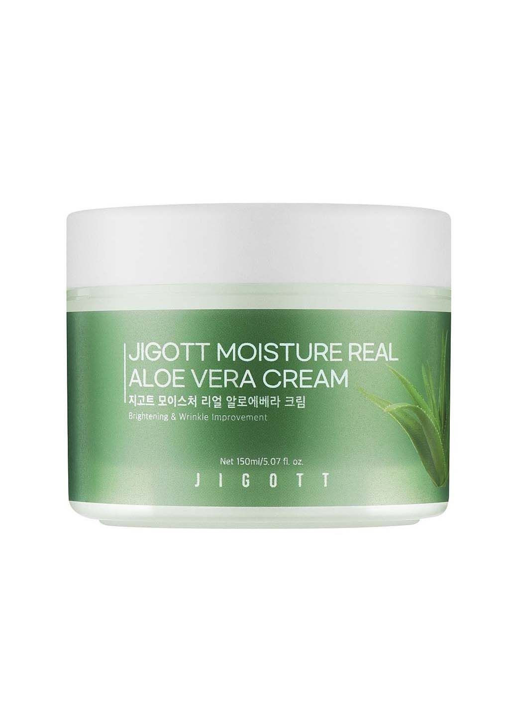 Jigott Зволожуючий крем для обличчя Aloe Moisture Real Aloe Vera Cream 150 мл (8809541282652) — Крем, Південна Корея (317191894)