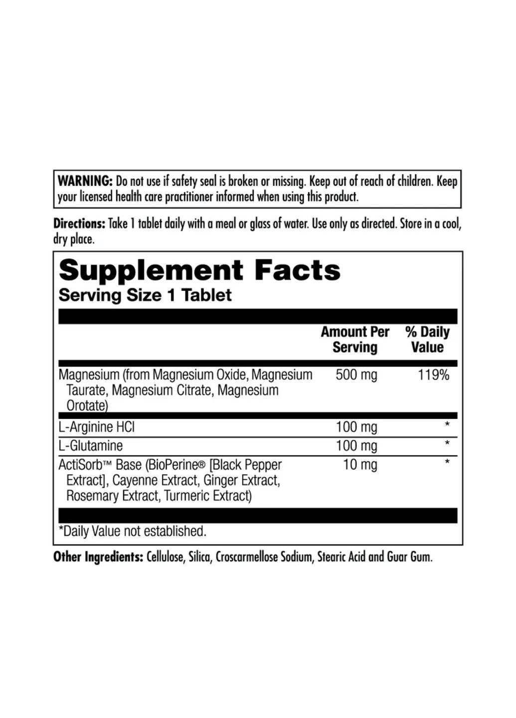 Добавка магния для нервной системы Magnesium One Daily 500mg 60 таблеток вегетарианская KAL (367957973)