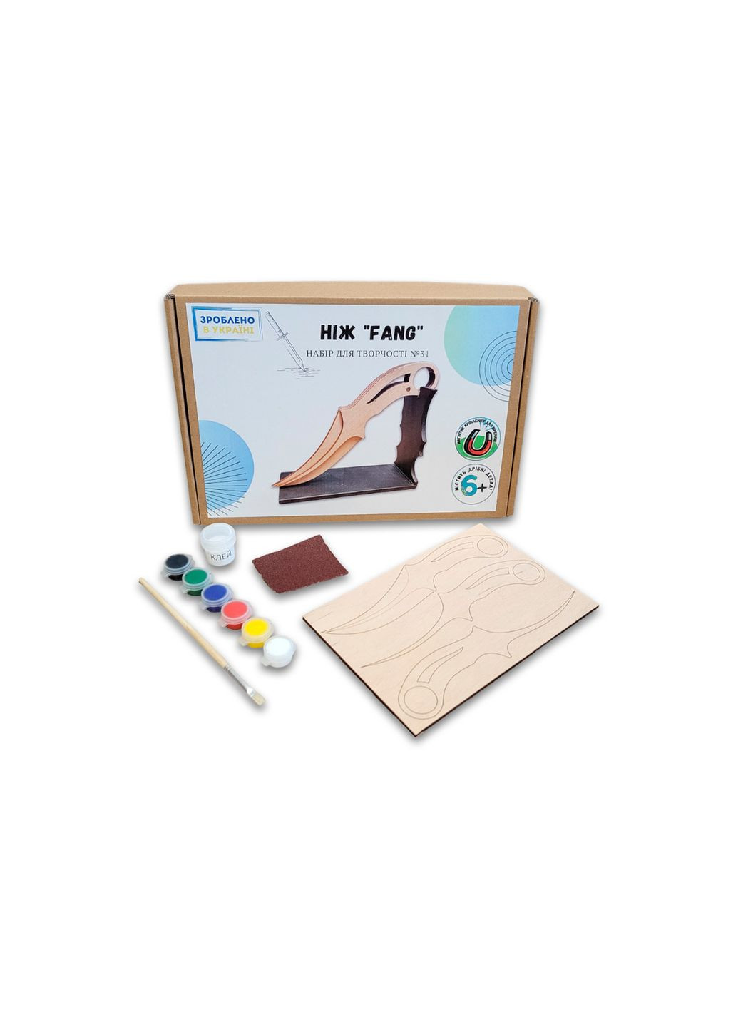 Комплектация: набор для творчества. Нож ФАНГ FANG Standoff 2 из фанеры. Набор №31 KOGOTOK (335056229)