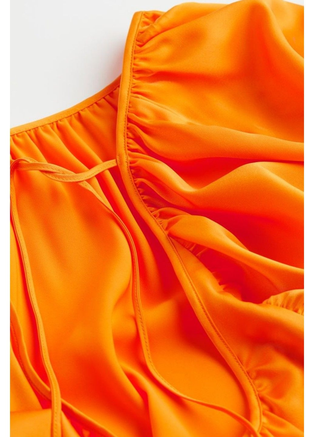 Помаранчева коктейльна жіноча об'ємна атласна сукня н&м (57040) xs оранжева H&M