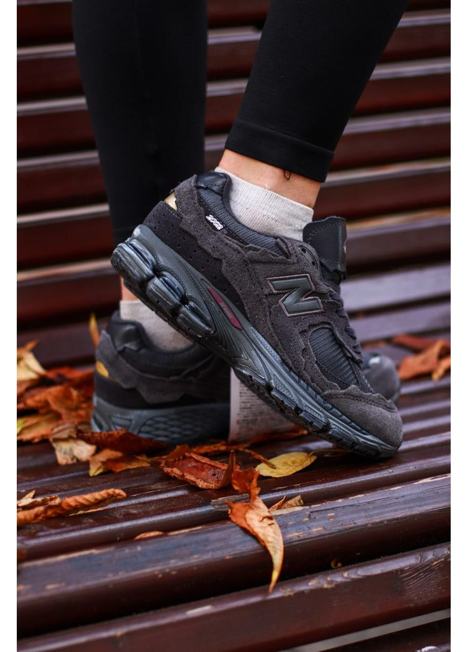 КРОСІВКИ ЖІНОЧІ NEW BALANCE 2002R DARK НЬЮ БЕЛАНС 2002R No Brand чорні демісезони (367169408)