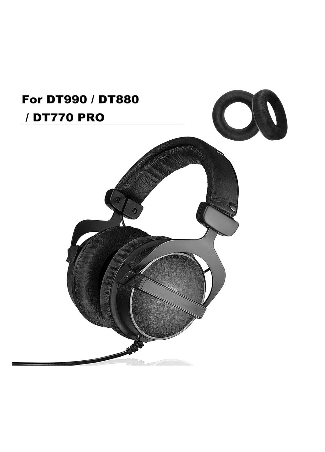 Амбушюры велюровые DT770 Pro, DT880 Pro, DT990 Pro black Beyerdynamic (361147850)