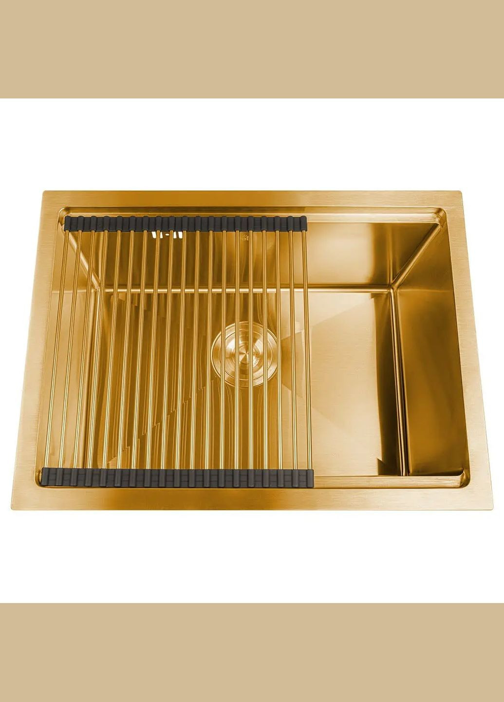 Золота мийка під стільницю з нержавійки кухонна станція Nett NG-5742 (316391417)