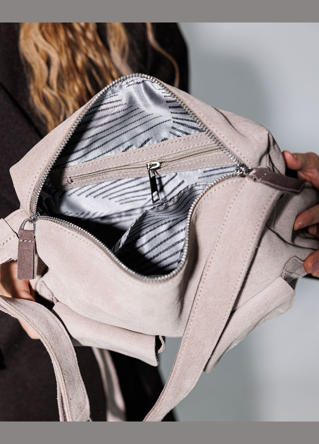 Сумка женская кросс боди нат. кожа (wel-K72859) бежевый WeLassie (336154918)