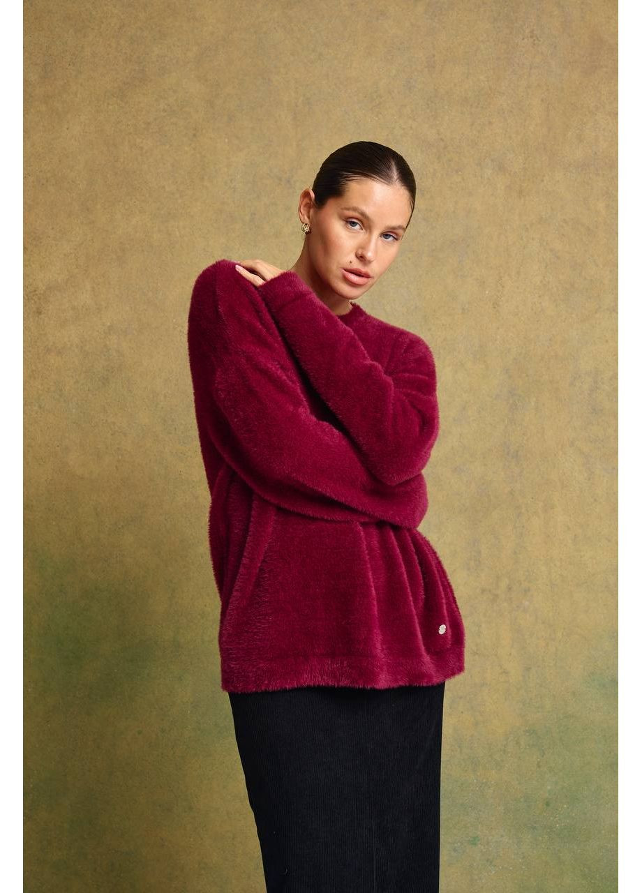 Бордовий демісезонний м’який светр — замір в описі GD/GL Модний простір