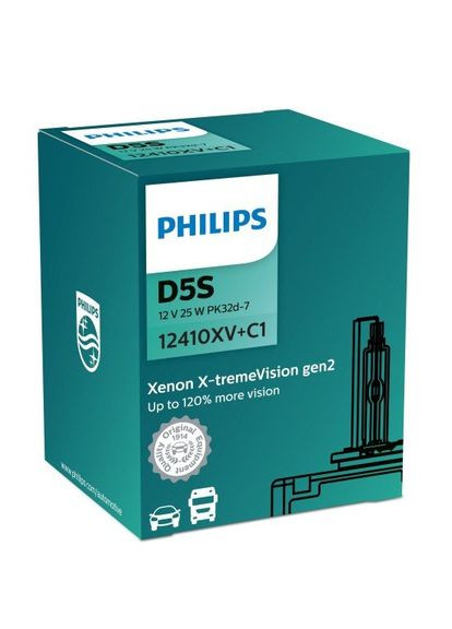 Ксеноновая лампа Xenon D5S X-treme Vision gen2 12410XVC1 +150% Philips (360561698)