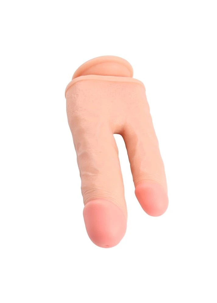 Фалоімітатор подвійний з мошонкою Ballsy Super Cock Bromeo # 02 на присосці, тілесний Chisa (332052896)