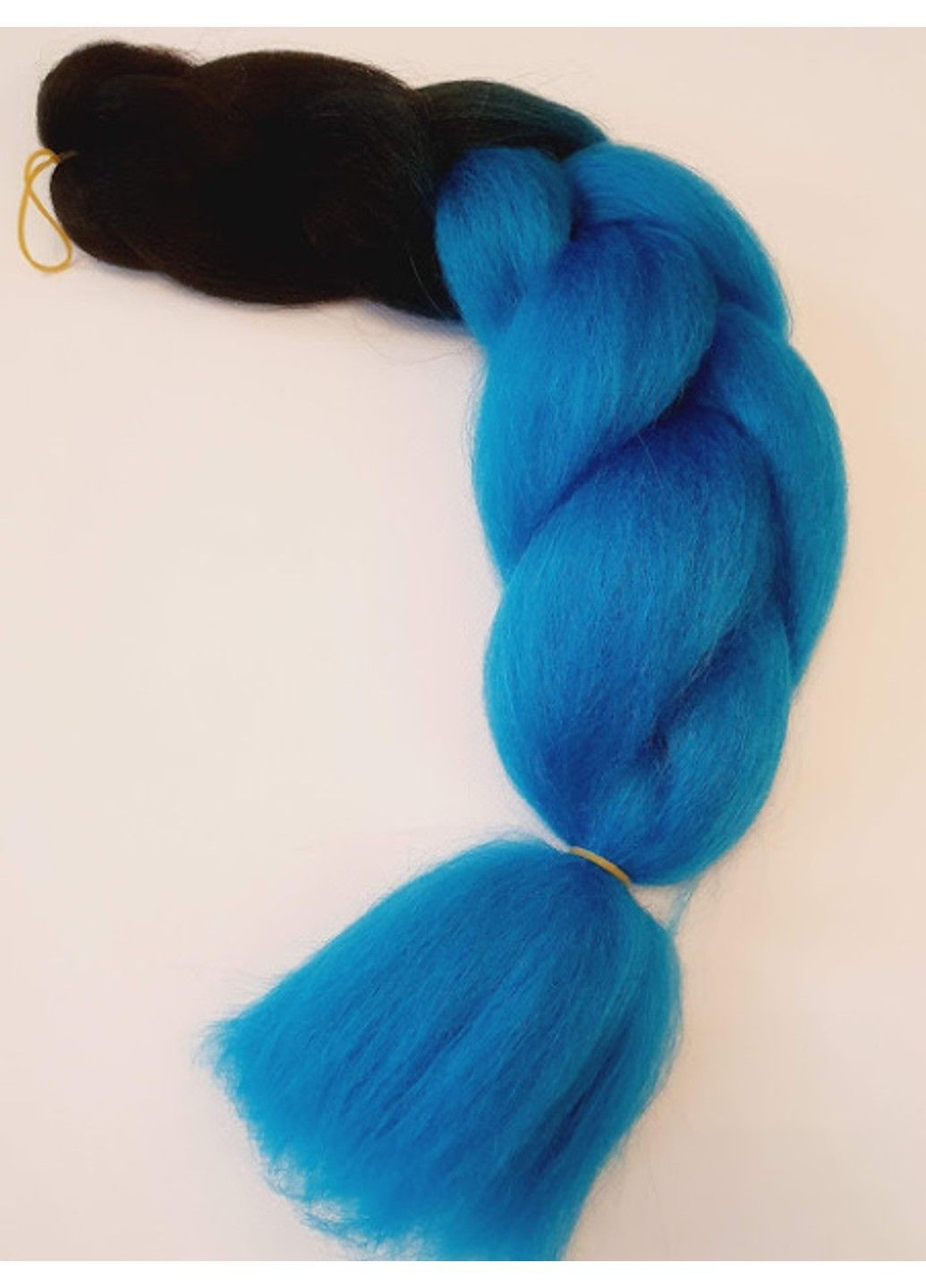 Канекалон Jumbo braid-омбре, Косы для плетения 60 см, цвет-черный + темно-голубой (В22) No Brand (300779278)