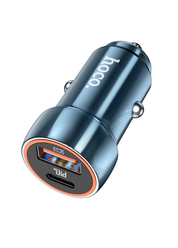 Автомобільний зарядний пристрій Z46A Blue whale PD20W+QC3.0 car charger Sapphire Blue Hoco (399531185)