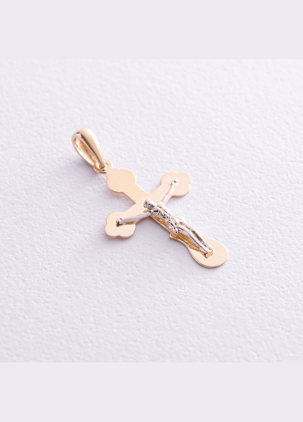 Хрестик Розп'яття. Спаси та Збережи у жовтому золоті п03784 Oniks (264023906)