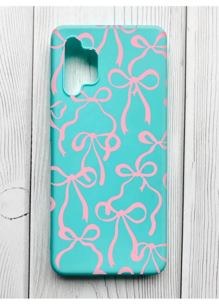Матовий бірюзовий чохол на Samsung Galaxy A32 Бантики (принт 406) Creative (355409296)