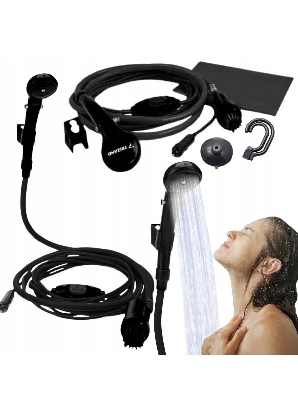 Душ переносной автомобильный портативный туристический походный кемпинговый с насосом 12 V (477133-Prob) Черный Unbranded (294817214)