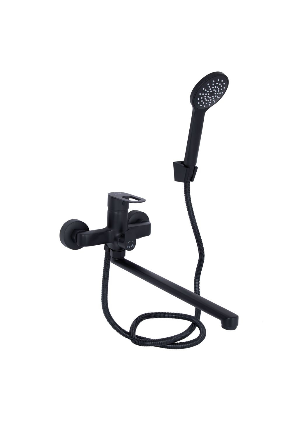 Смеситель для ванны Latwa с поворотным изливом (с душевым гарнитуром) (k35) LDLAT005BLA45420 Black LIDZ 005 (322069763)