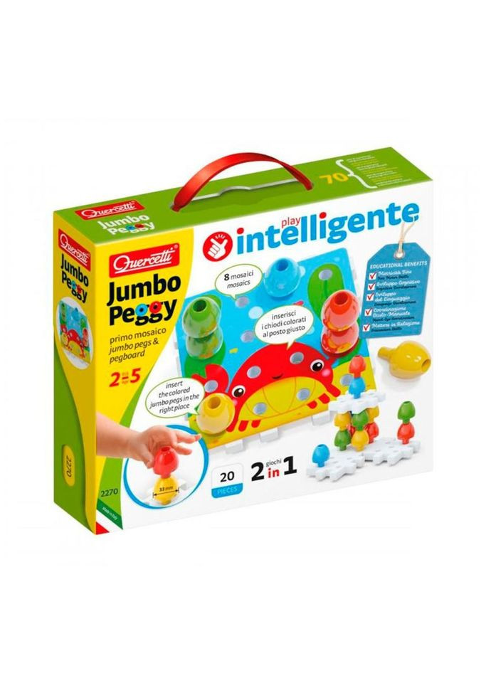 Розвиваючий набір мозаїки 2 в 1 Quercetti 2270-Q 16 фішок, 4 картки, 4 основи No Brand (362569731)