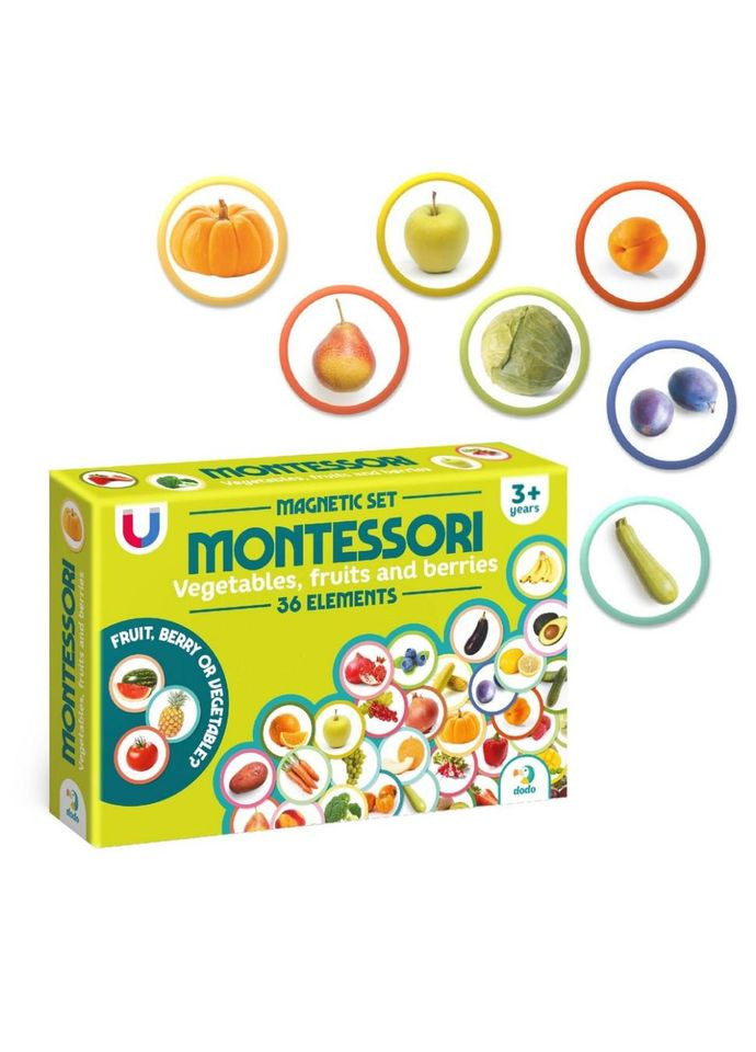 Магнитный набор Монтессори "Овощи, фрукты и ягоды" 200272 No Brand (365638350)