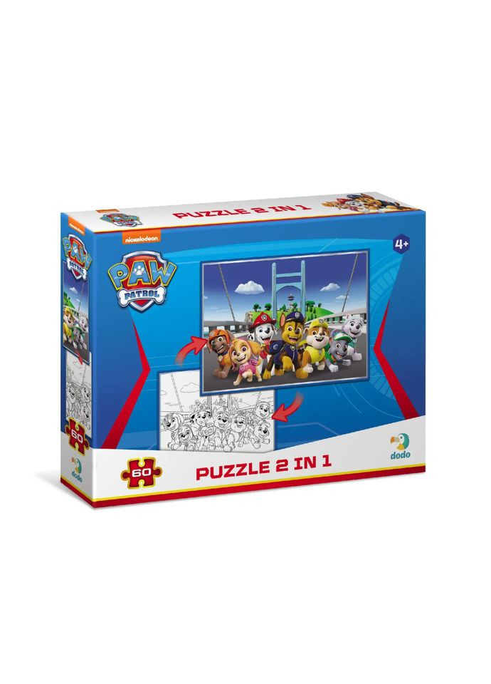 Детские Пазлы 2 в 1 Paw Patrol "Отчаянная команда" DoDo 200162 60 элементов DoDo Toys (301834377)