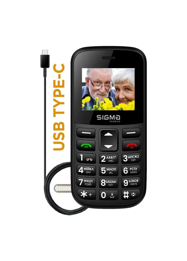 Мобильный телефон Comfort 50 EASY TYPE-C Black (4827798585214) Sigma (319156858)