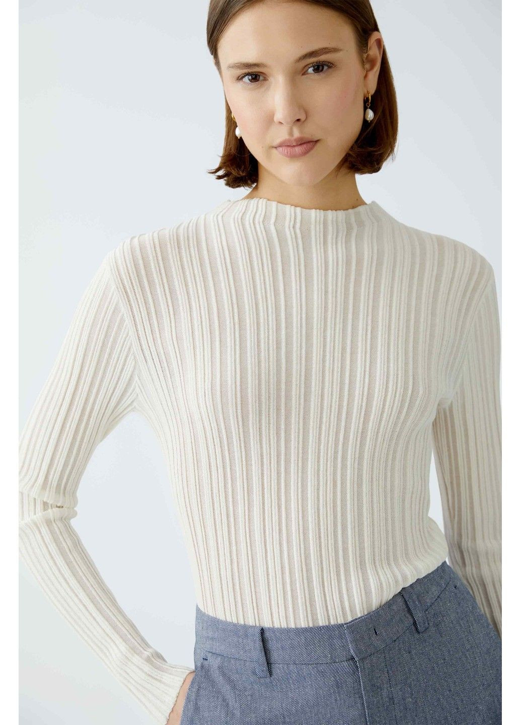 Женский лонгслив Бежевый Oui - (342097861)